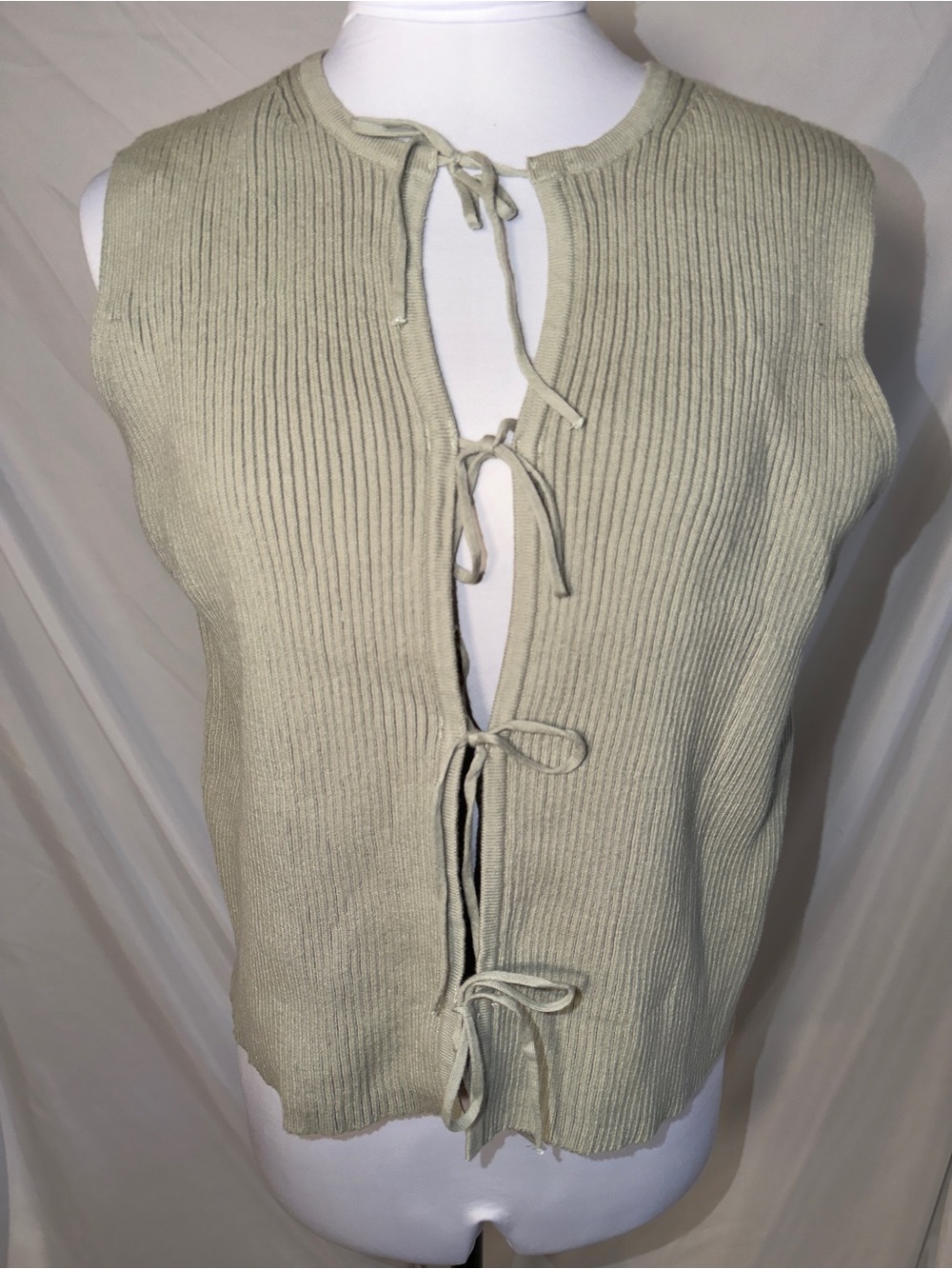 Sincerely Jules Ribbed Tie-Front Sweater Vest